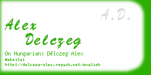 alex delczeg business card